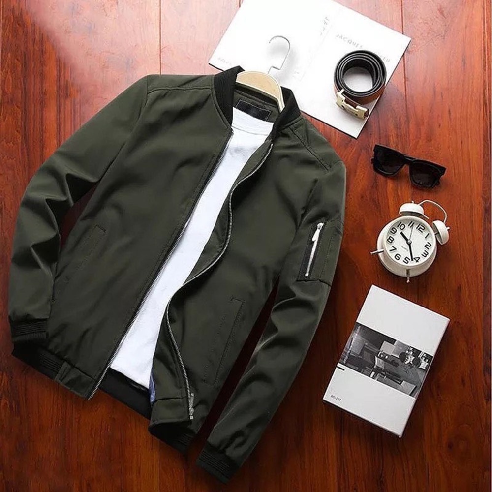 Mens Fashion Jackets and Coats New Men's Windbreaker bomber jacket autumn - Picture 6 of 7